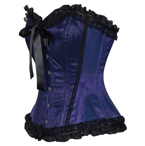 Agatha Satin Lace Overlay Burlesque Corset Corsets Queen USCA
