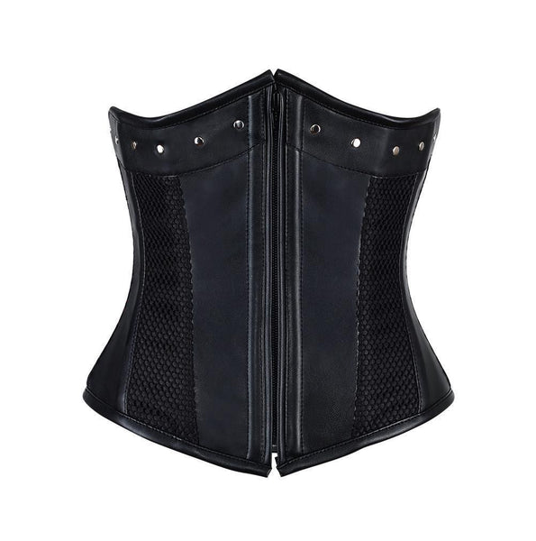 Lizanne Faux Leather Gothic Underbust Corset - Corsets Queen US-CA