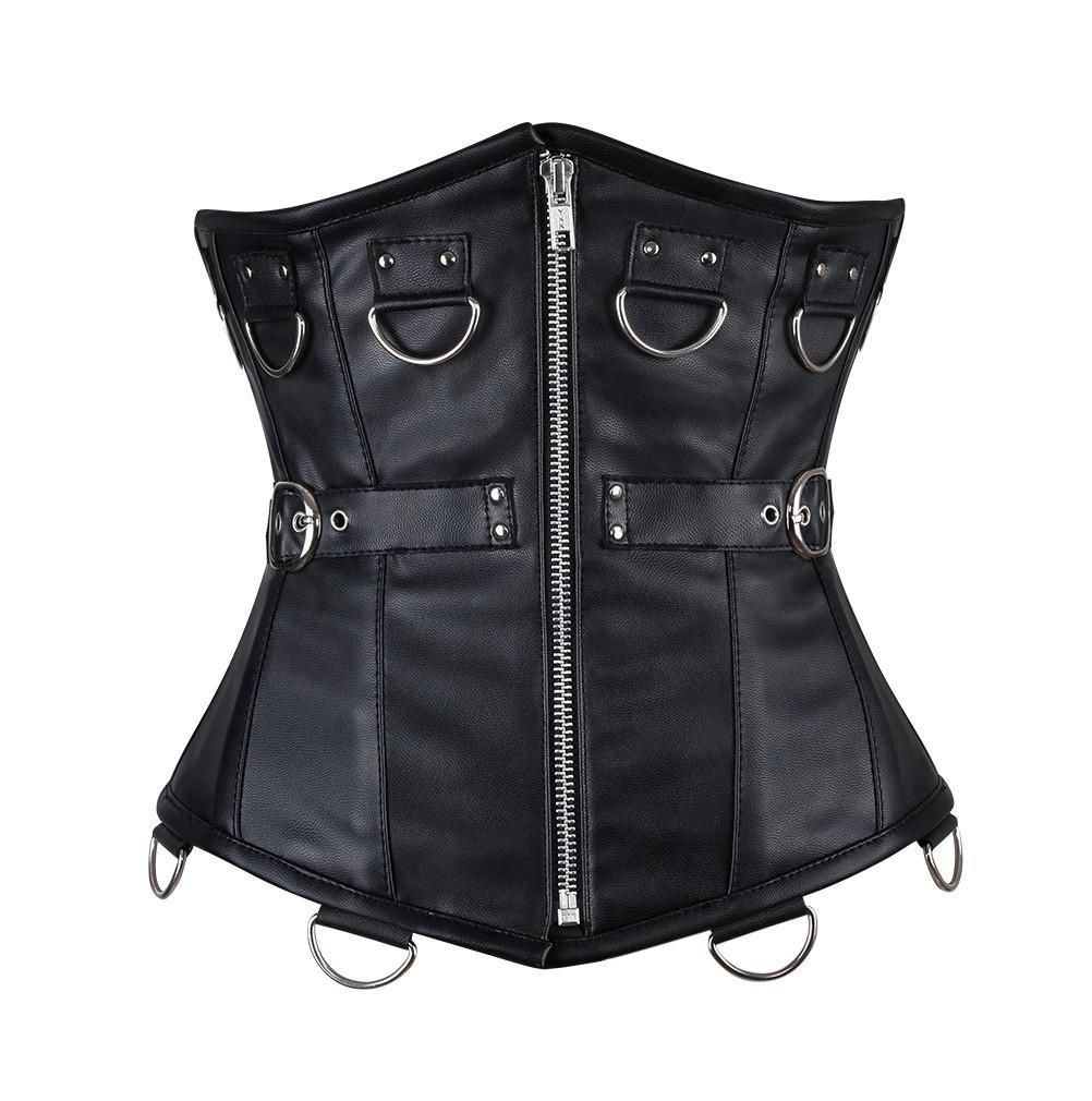 Krista Faux Leather Gothic Corset - Corsets Queen US-CA