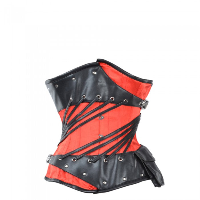 Anderson Red And Black Gothic Underbust Corset - Corsets Queen US-CA