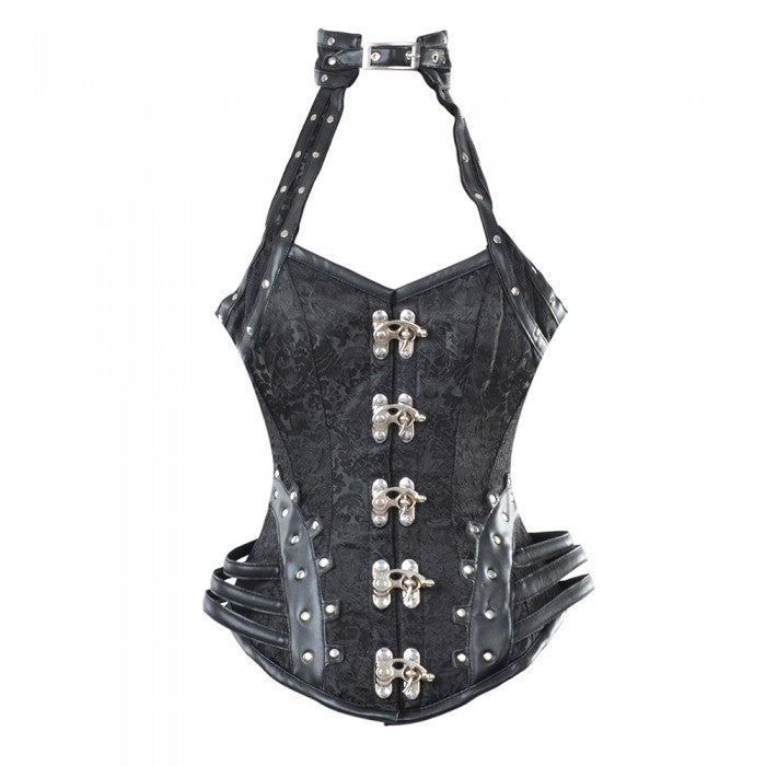 Mazda Gothic Corset With Hip Straps And Neckholder - Corsets Queen US-CA