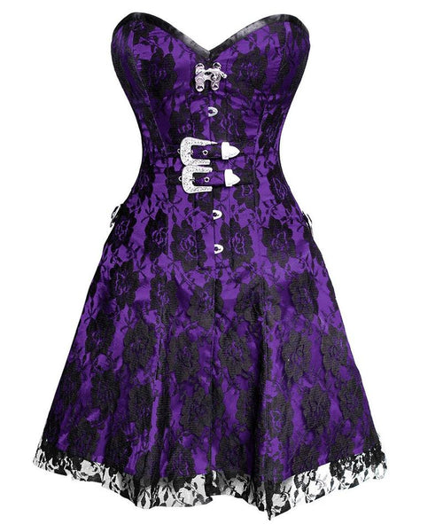 Noli Gothic Net Overlay Corset Dress - Corsets Queen US-CA