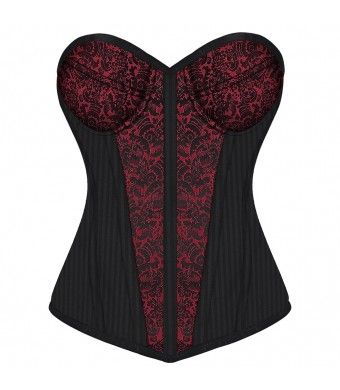 Anselma Gothic Overbust Fashion Corset With Cups - Corsets Queen US-CA
