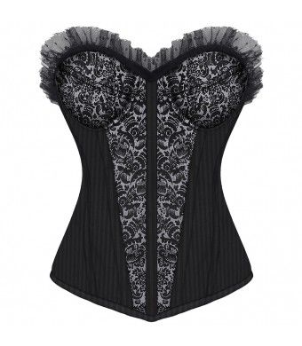 Velma Gothic Overbust Fashion Corset With Cups - Corsets Queen US-CA