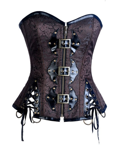 Dwayne Black and Brown Steampunk Corset - Corsets Queen US-CA
