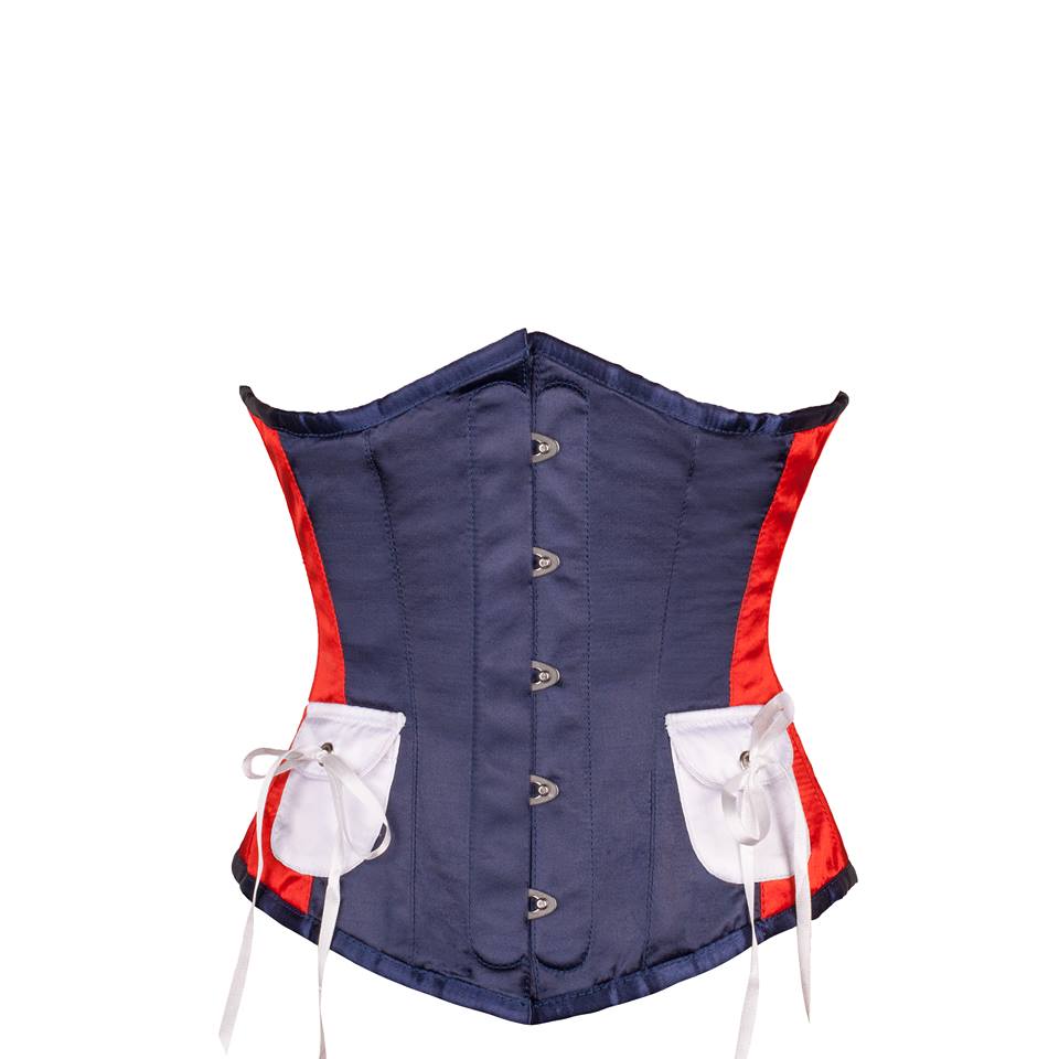 Colleen American Inspired Red, White & Blue Underbust Corset - Corsets Queen US-CA