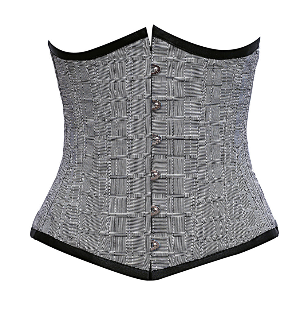 Ray Silver Dupion Underbust Corset - Corsets Queen US-CA