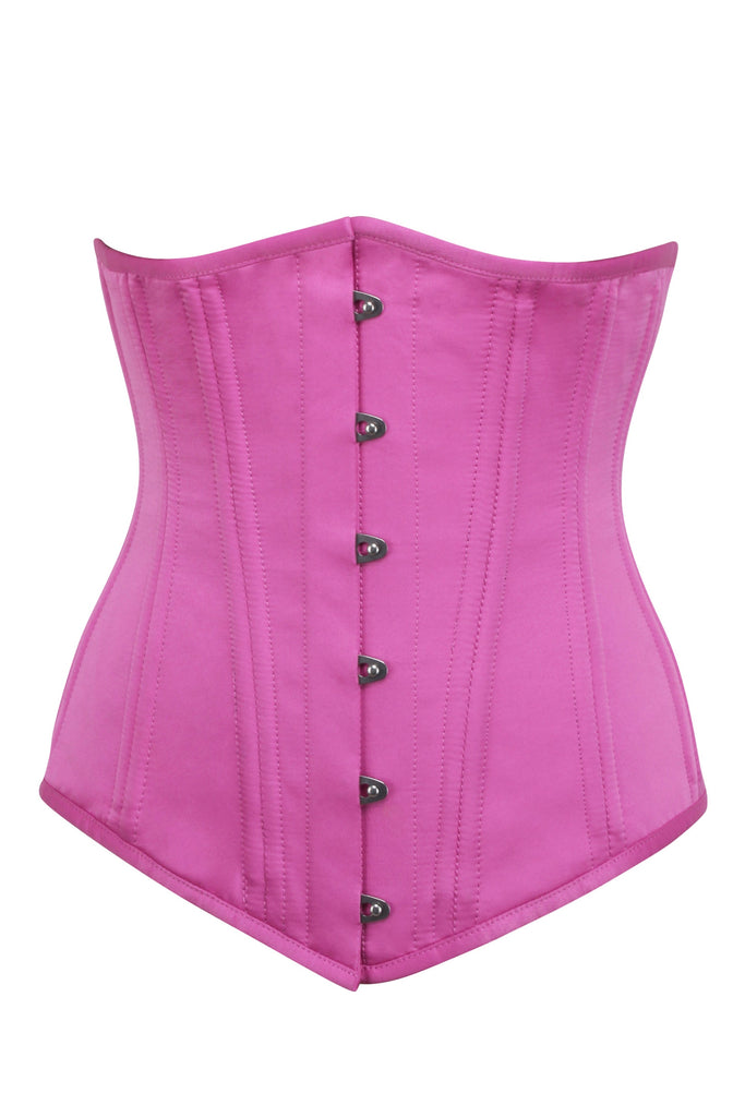 Liliana Longline Dark Pink Underbust Waist Training Corset - Corsets Queen US-CA