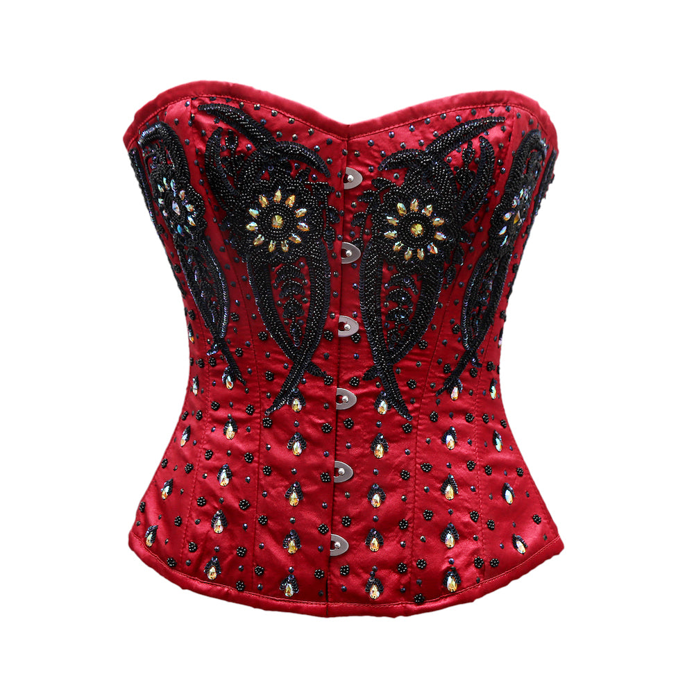 Seagal Embroidery Overbust Corset - Corsets Queen US-CA