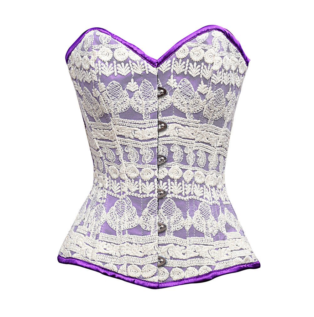 Ramsese Floral Embroidery Overbust Corset - Corsets Queen US-CA